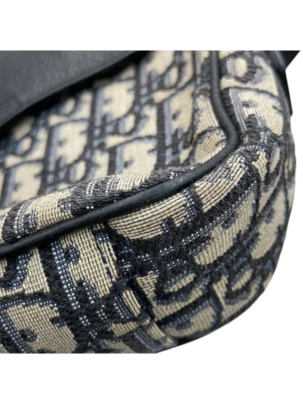 Dior Shoulder Bag Oblique Mini Saddle Black Trotter
